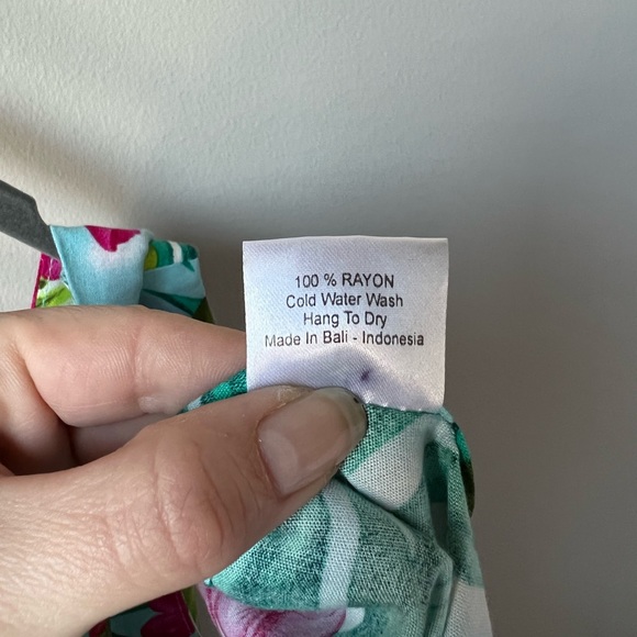 Island Planet Tropical Print Shift Dress Cover Up M/L - Picture 7 of 7